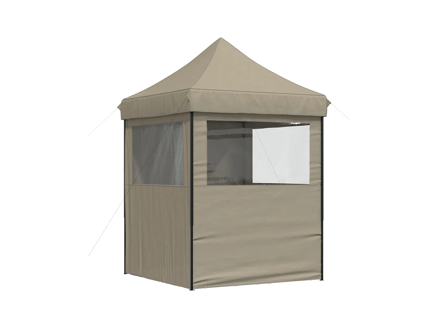Einziehbares, faltbares Empfangszelt mit 4 Seitenwänden in Taupe