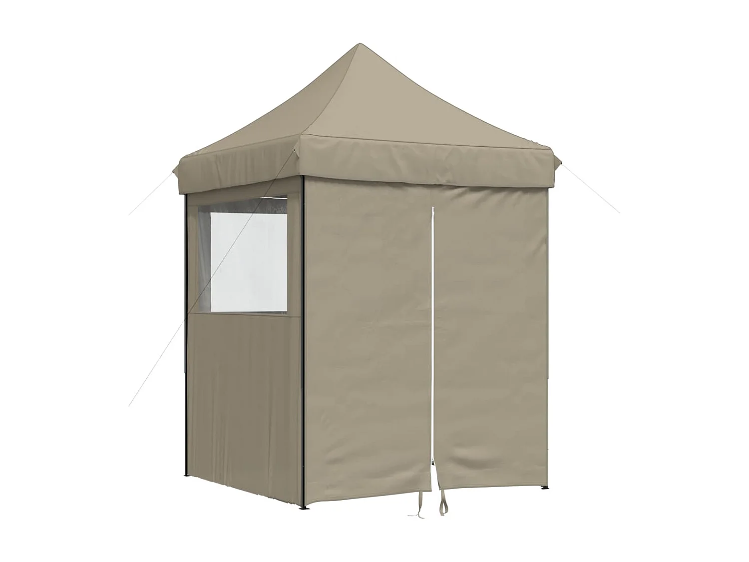 Carpa de recepción plegable retráctil con 4 paredes laterales en color topo