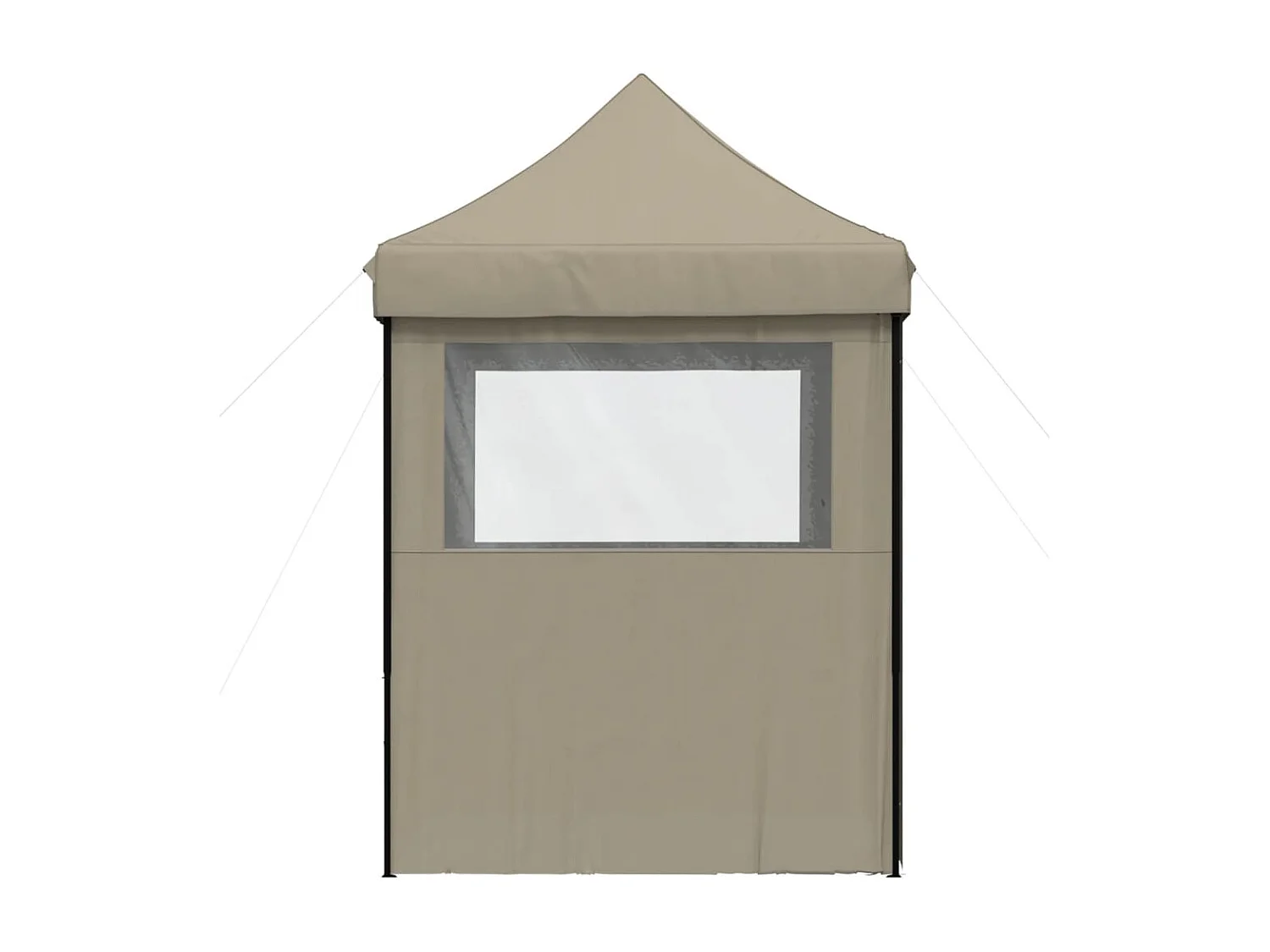 Carpa de recepción plegable retráctil con 4 paredes laterales en color topo