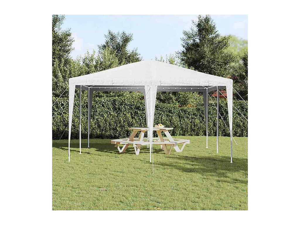 Carpa para fiestas blanca 400 x 400 x 266 cm Poliéster y acero