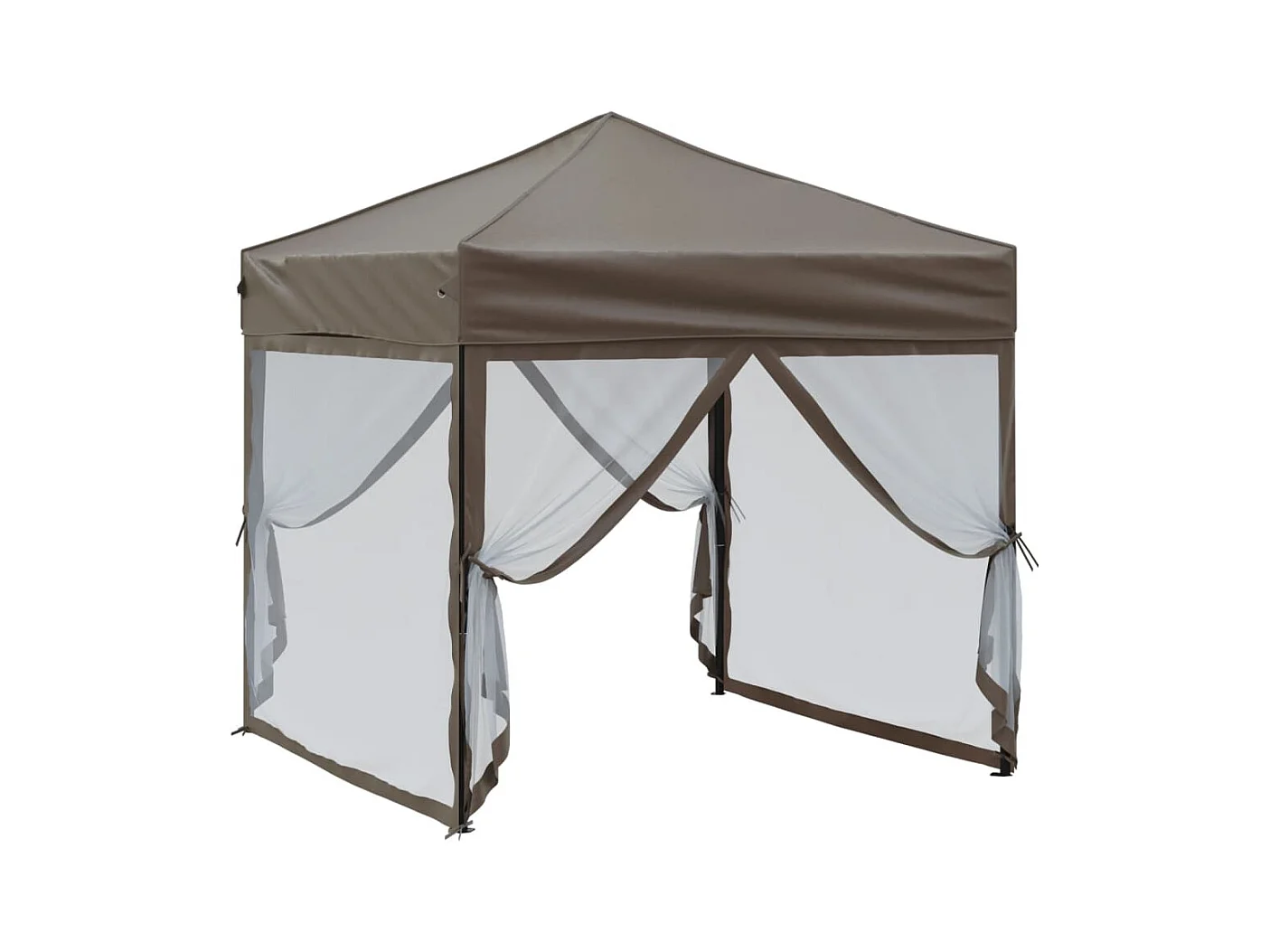 Carpa de recepción plegable con paredes Taupe 2x2 m