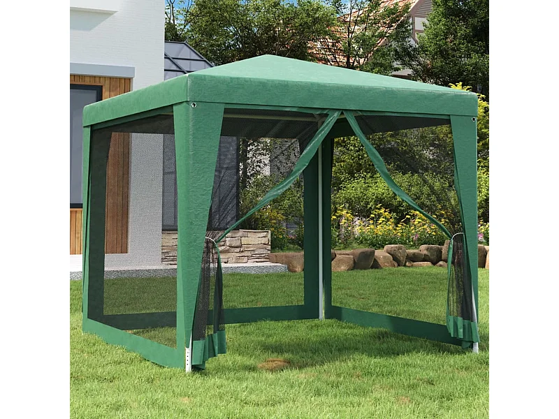 Tenda per feste con 4 pareti laterali in rete Verde 2,5x2,5 m