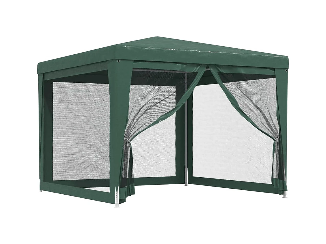 Carpa para fiestas con 4 paredes laterales de malla Verde 3x3 m HDPE