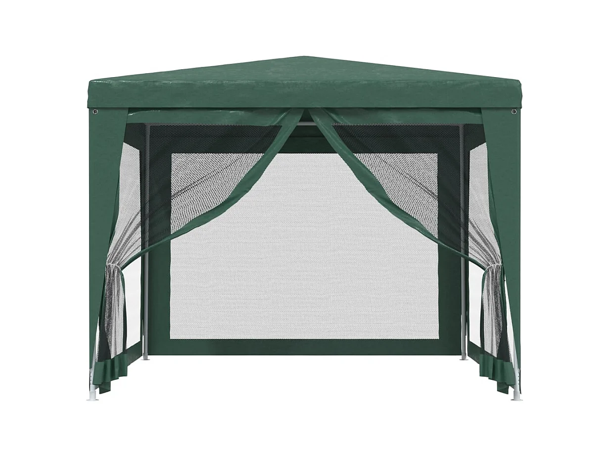Carpa para fiestas con 4 paredes laterales de malla Verde 3x3 m HDPE