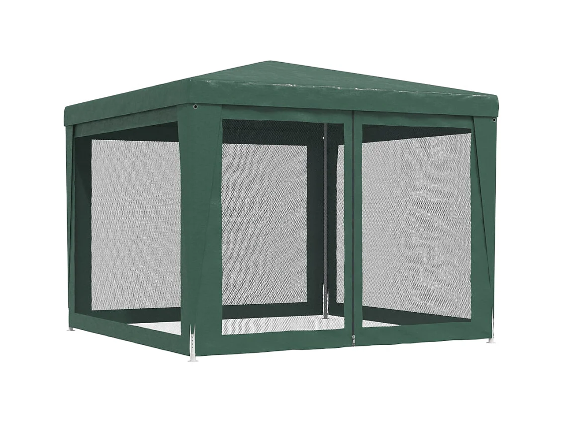 Carpa para fiestas con 4 paredes laterales de malla Verde 3x3 m HDPE