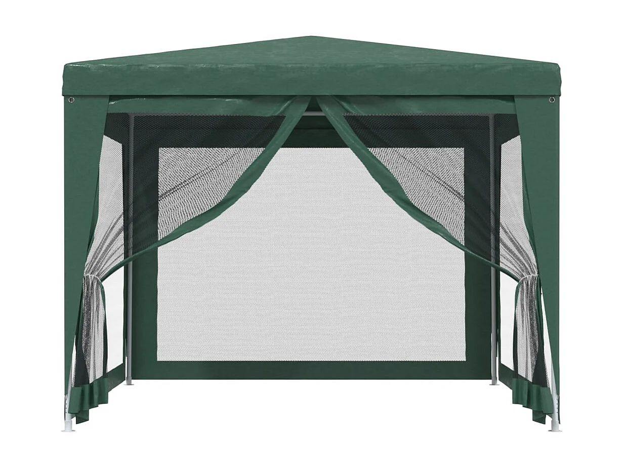 Carpa para fiestas con 4 paredes laterales de malla Verde 3x3 m HDPE