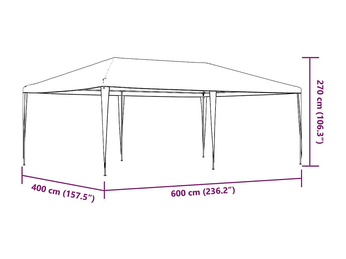 Tente de réception 4x6 m Blanc