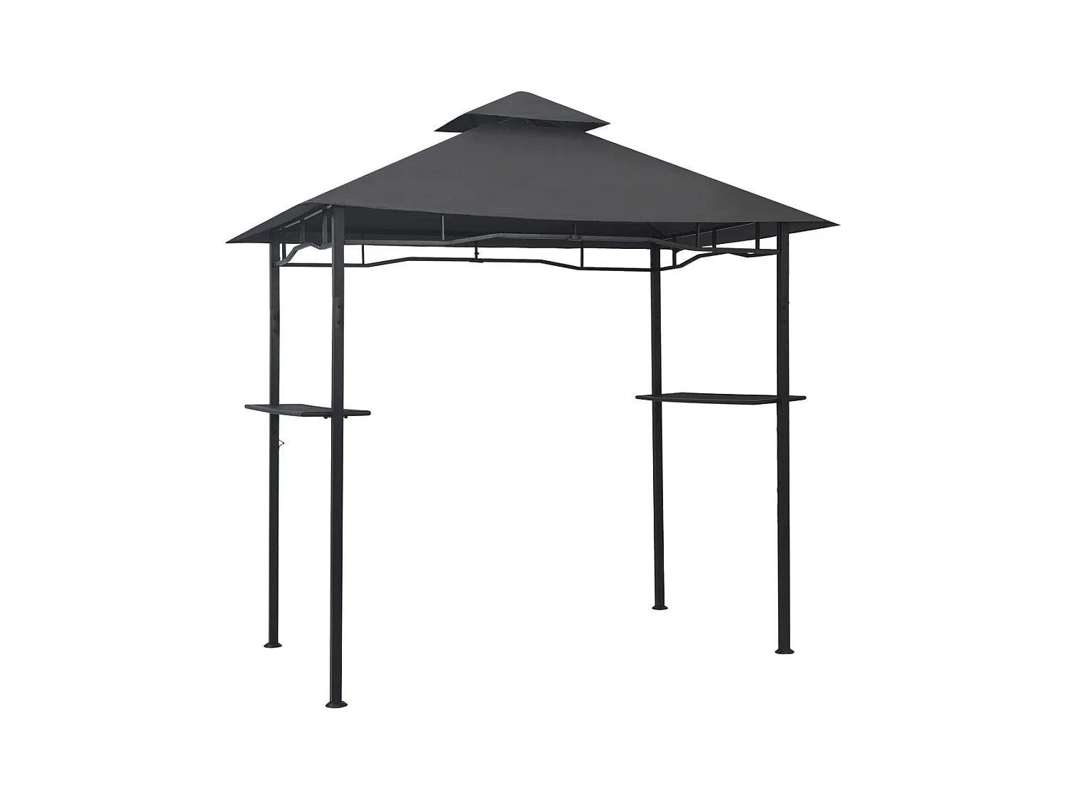 Gazebo per barbecue 240x150x255 cm Acciaio Antracite