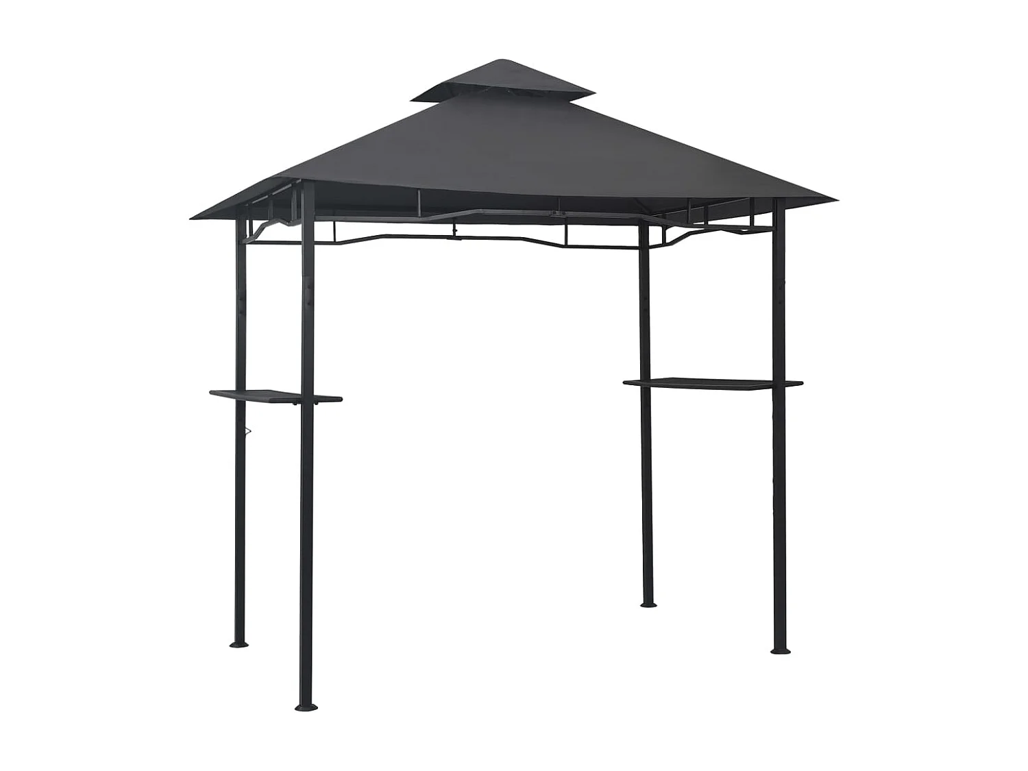 Gazebo per barbecue 240x150x255 cm Acciaio Antracite