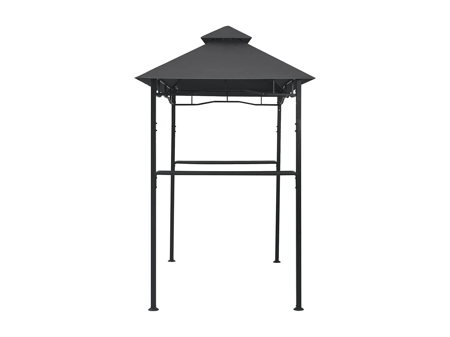 Gazebo per barbecue 240x150x255 cm Acciaio Antracite