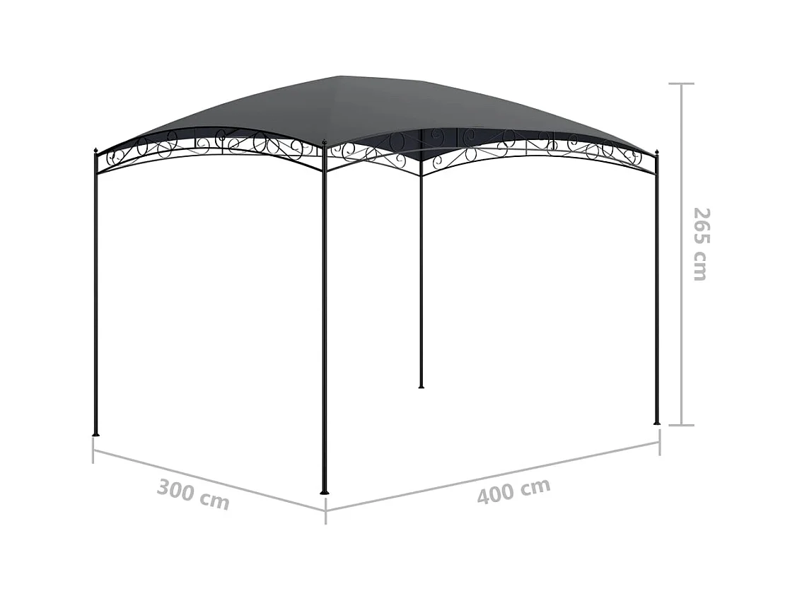 Belvedere 3x4x2,65 m Antracita 180 g/m²