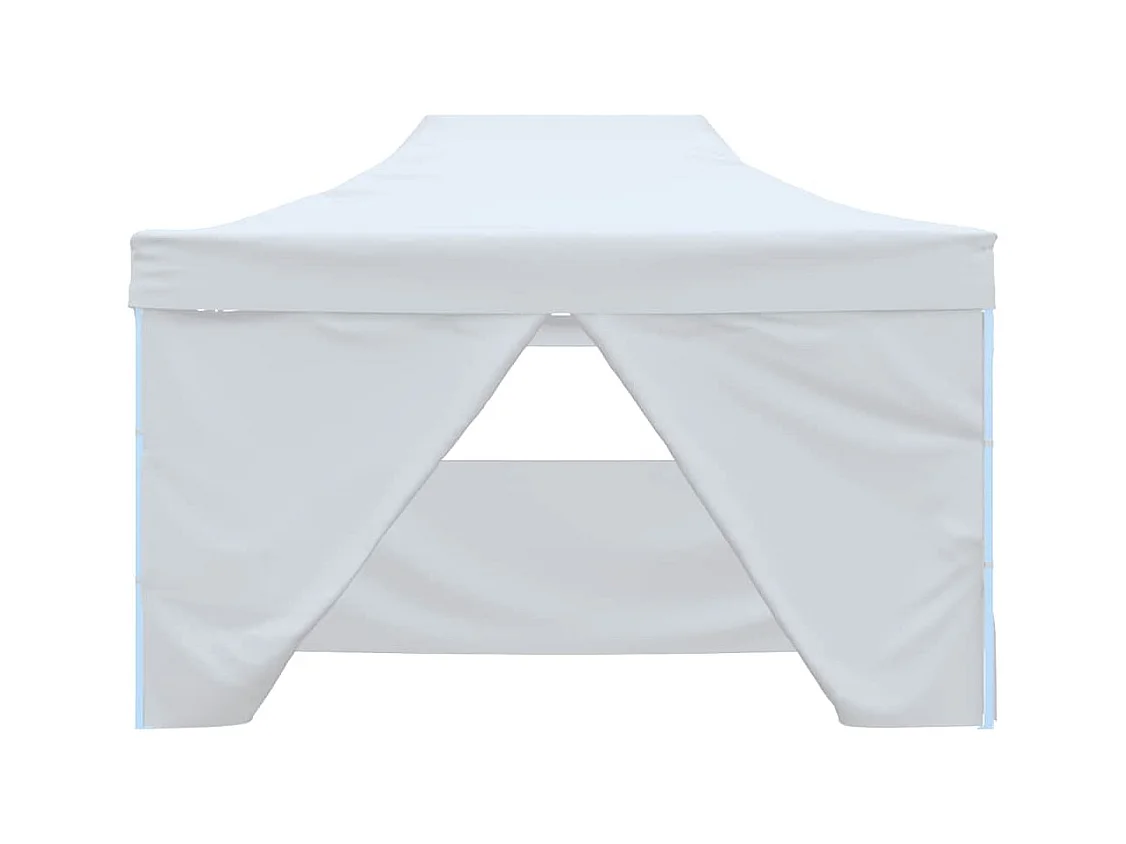 Carpa de recepción plegable de 4 paredes 280x410x315 cm Acero Blanco