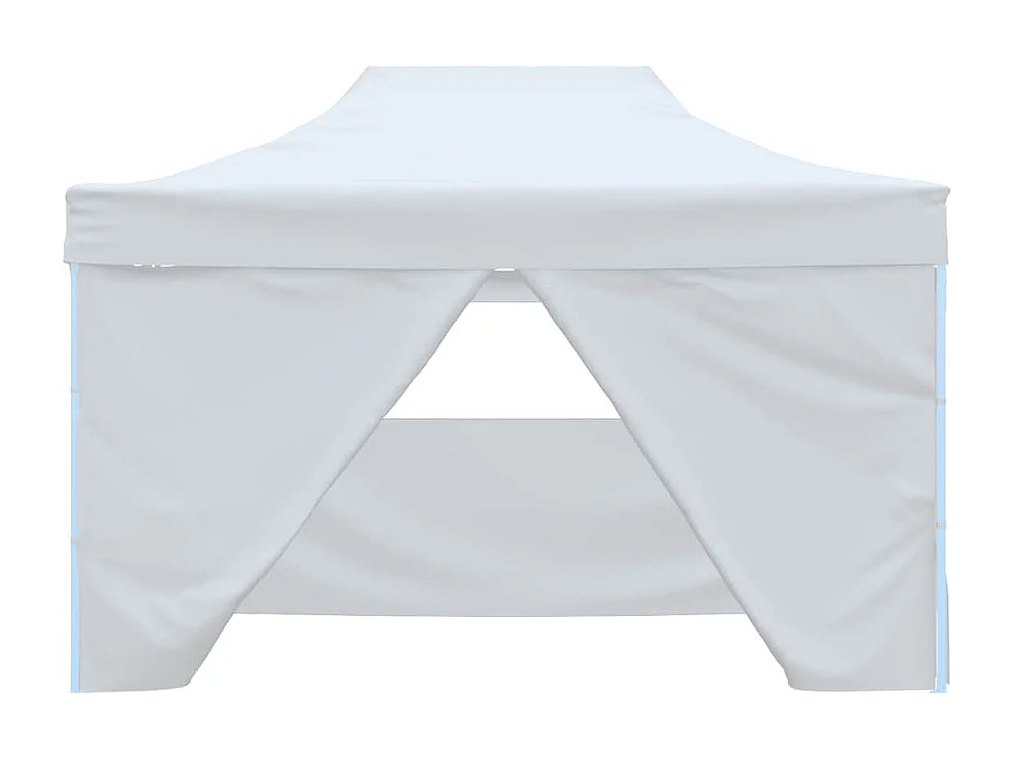 Tenda pieghevole per ricevimenti a 4 pareti 280x410x315 cm Acciaio Bianco