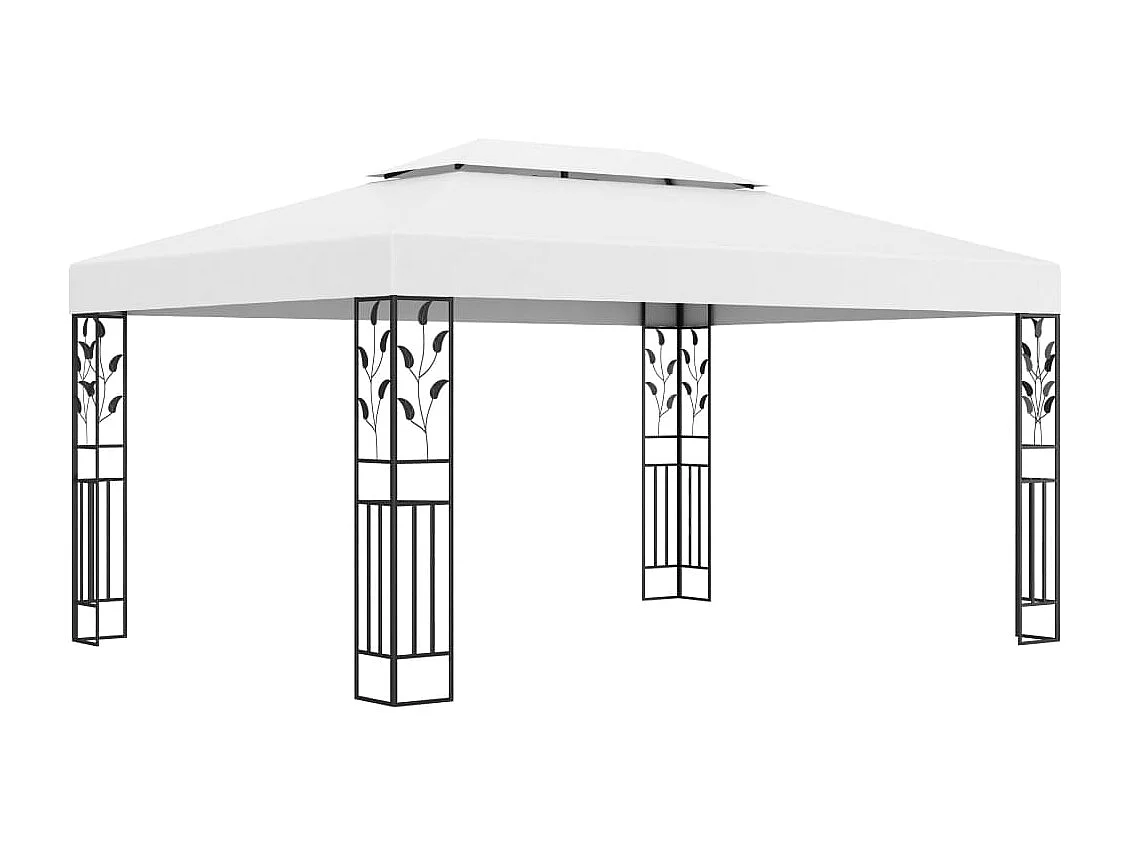Gazebo con doppio tetto 3x4 m Bianco