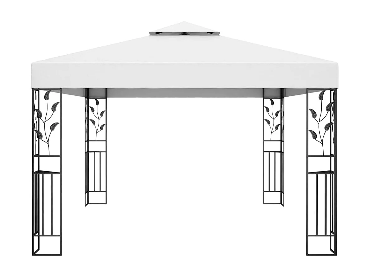 Gazebo con doppio tetto 3x4 m Bianco