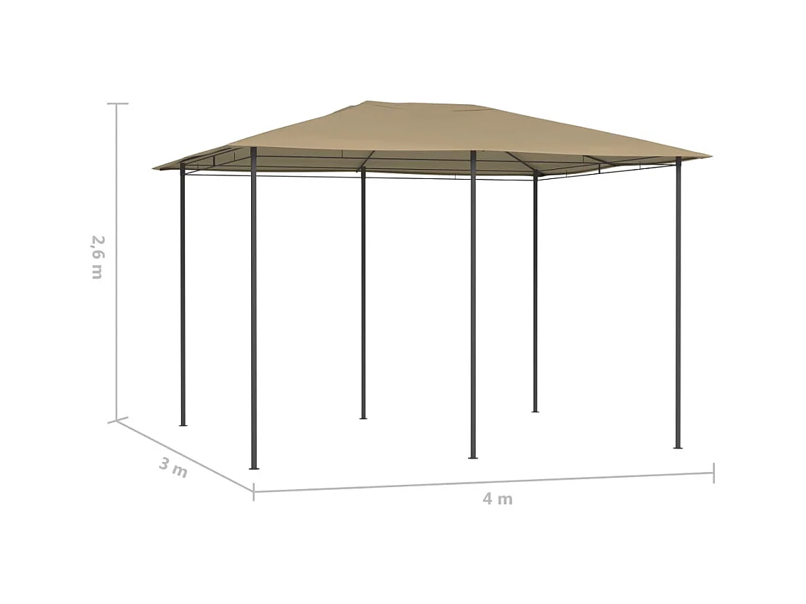 Belvedere 3x4x2,6 m Topo 160 g/m²