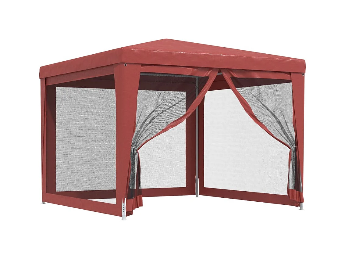 Tenda per feste con 4 pareti laterali in rete rossa 3x3m HDPE