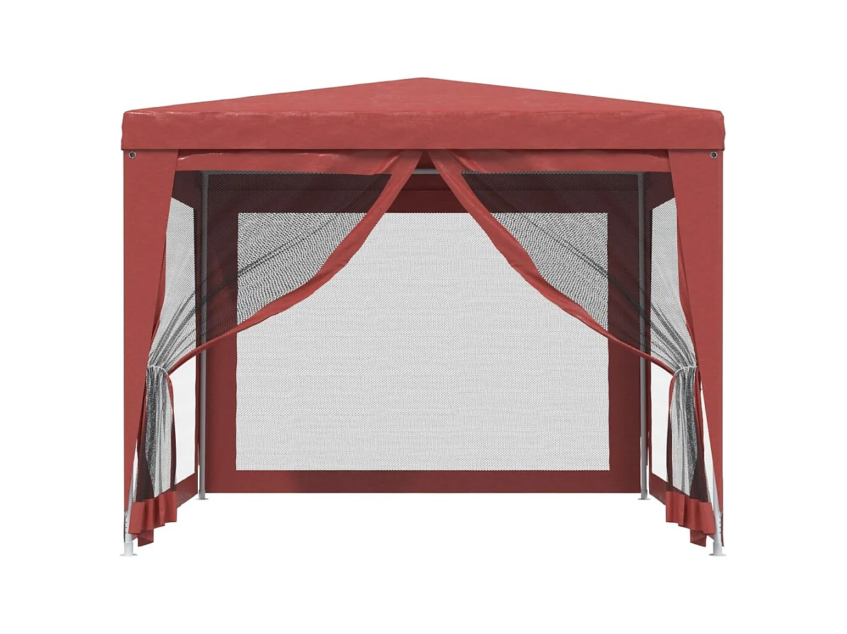 Tenda per feste con 4 pareti laterali in rete rossa 3x3m HDPE