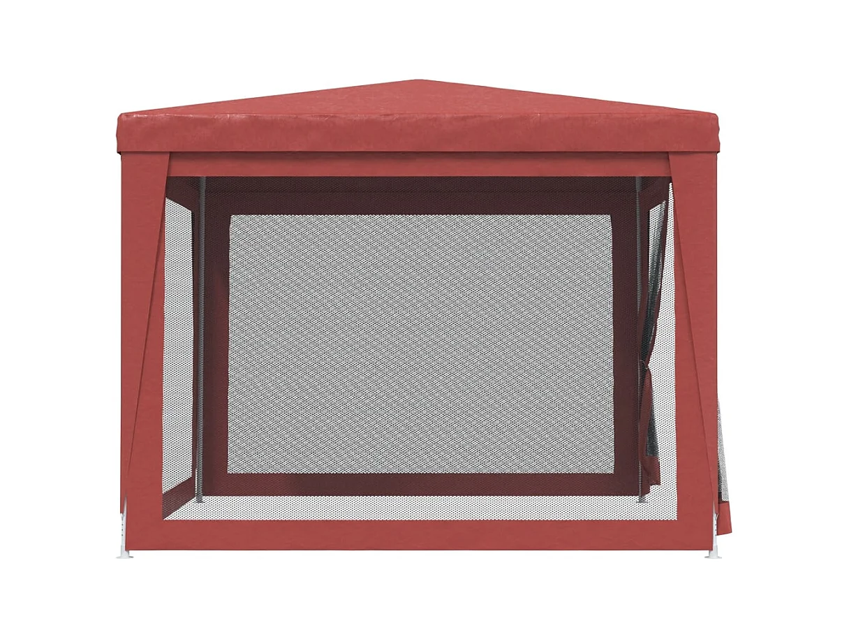 Tenda per feste con 4 pareti laterali in rete rossa 3x3m HDPE