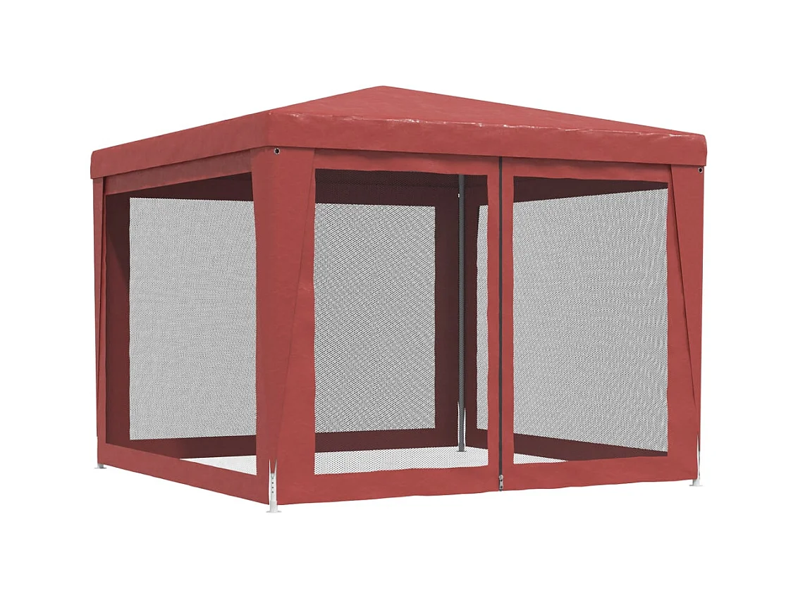 Tenda per feste con 4 pareti laterali in rete rossa 3x3m HDPE