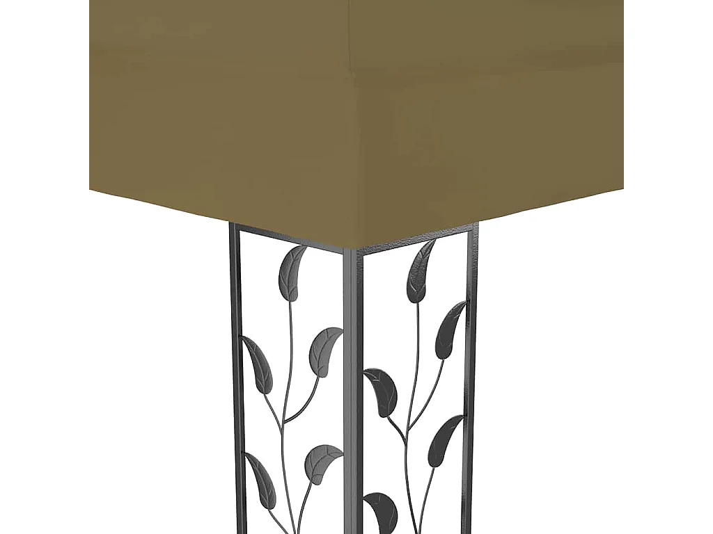 Gazebo con doppio tetto e luci LED 3x4 m Tortora