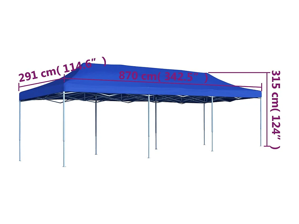 Tenda pieghevole per ricevimenti 3x9 m Blu