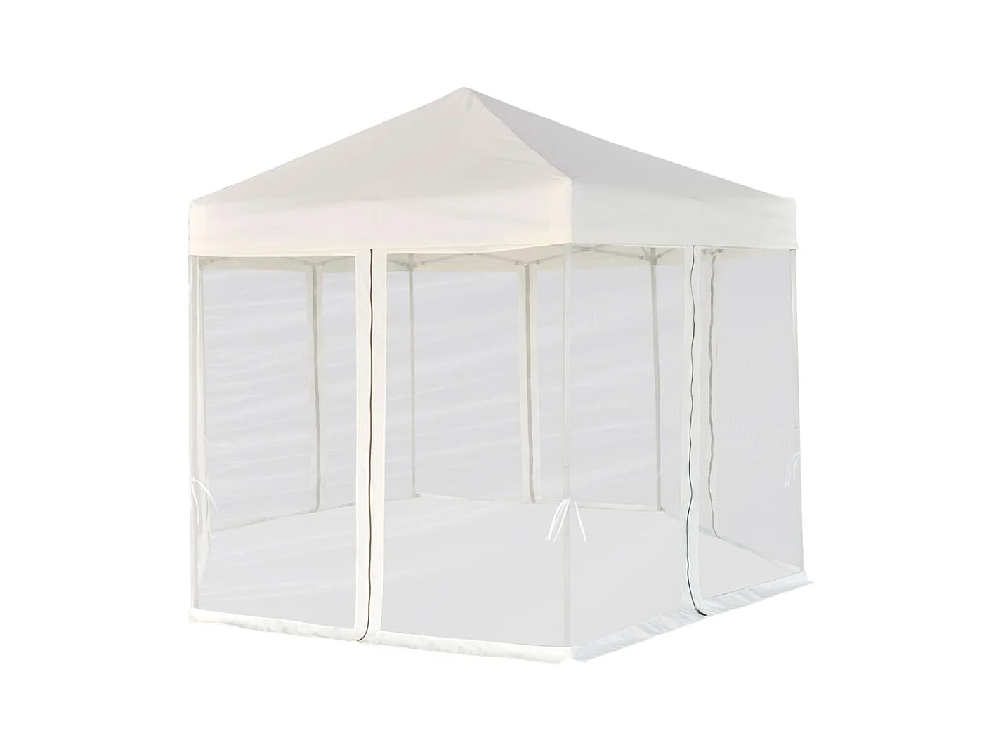 Carpa hexagonal y 6 paredes laterales 3,6x3,1 m Blanco crema