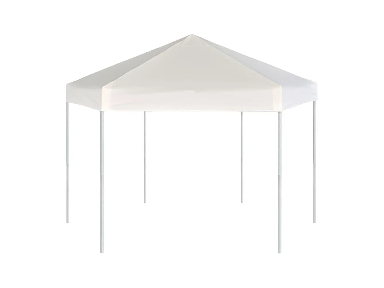 Carpa hexagonal y 6 paredes laterales 3,6x3,1 m Blanco crema