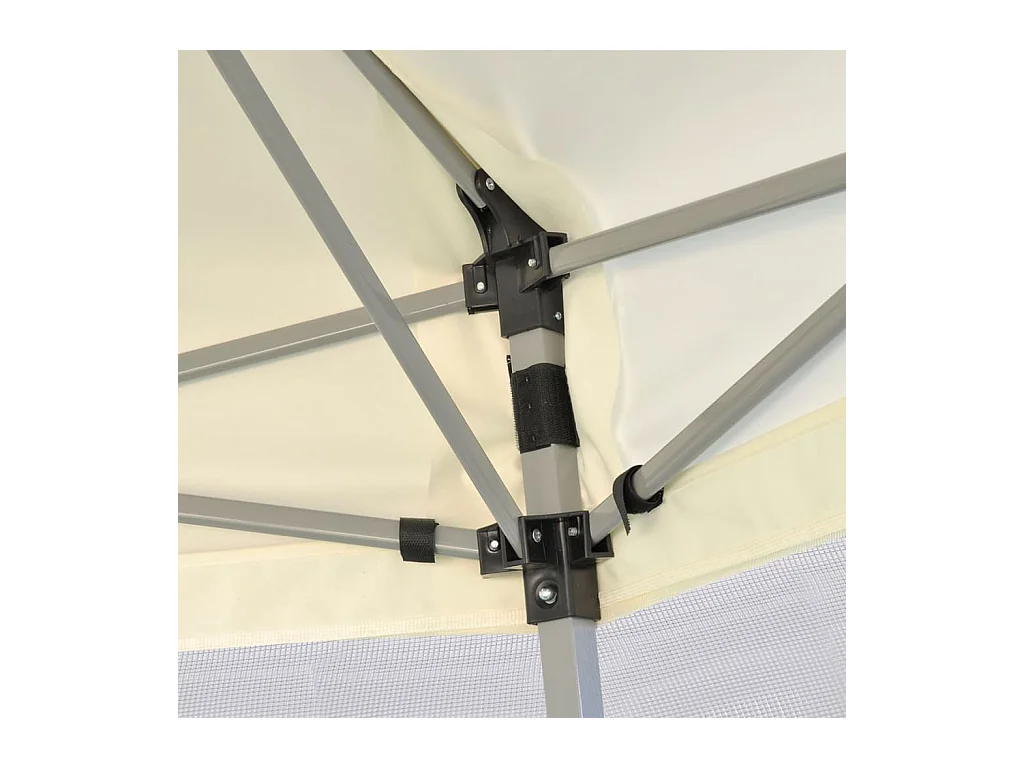 Carpa hexagonal y 6 paredes laterales 3,6x3,1 m Blanco crema