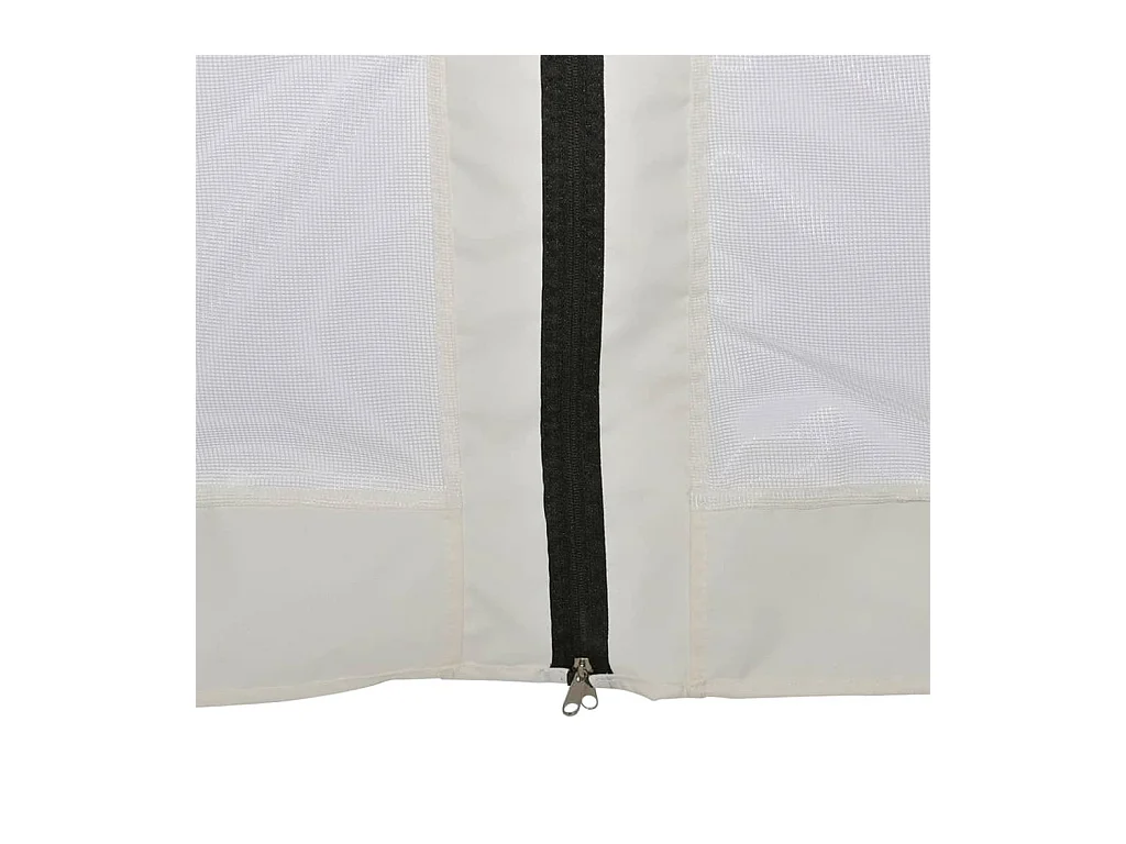 Carpa hexagonal y 6 paredes laterales 3,6x3,1 m Blanco crema