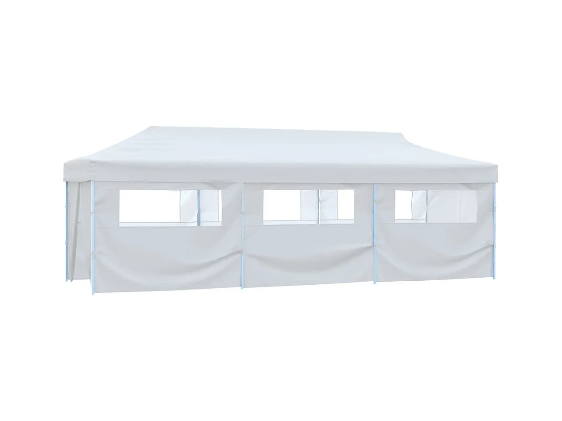 Carpa de recepción desplegable de 8 paredes 3 x 9 m Blanca