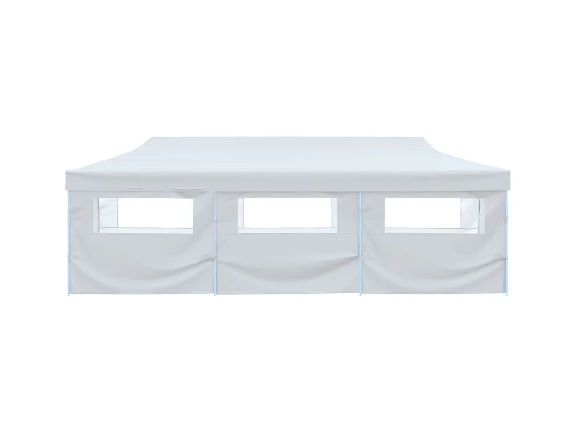 Carpa de recepción desplegable de 8 paredes 3 x 9 m Blanca