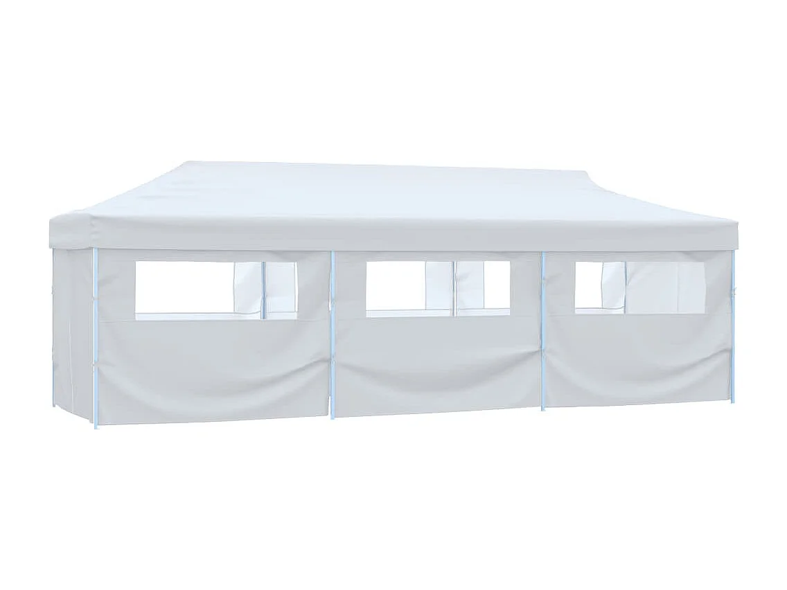 Carpa de recepción desplegable de 8 paredes 3 x 9 m Blanca