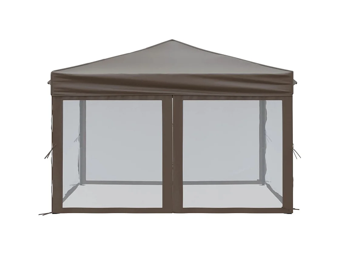 Carpa de recepción plegable con paredes Taupe 3x3 m