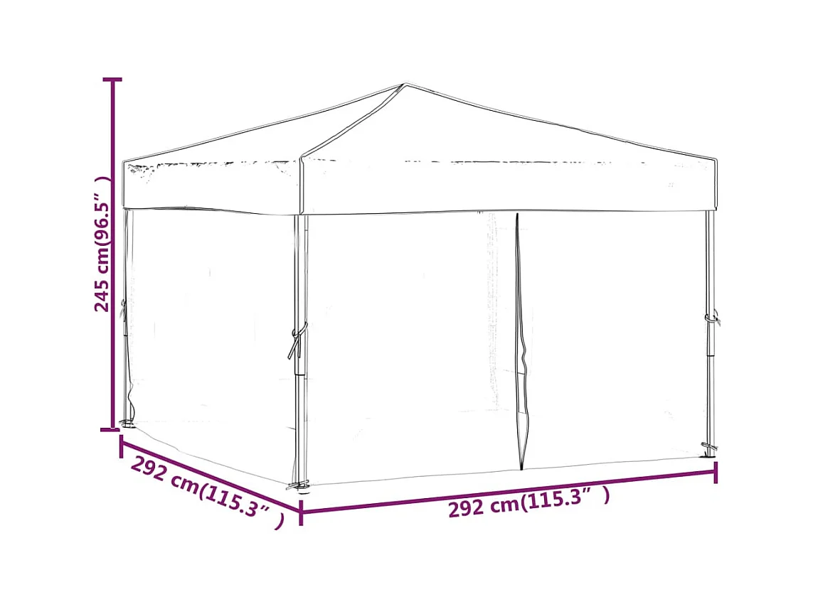 Carpa de recepción plegable con paredes Taupe 3x3 m