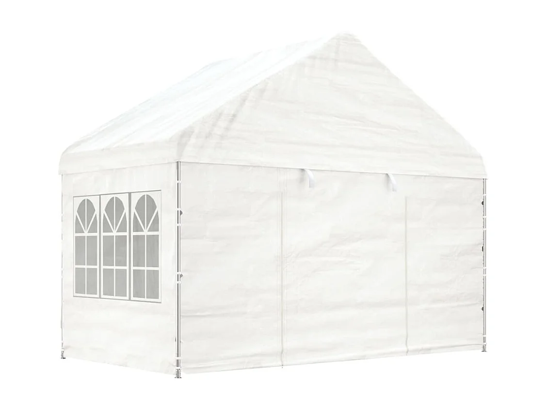 Gazebo con techo blanco 13,38x4,08x3,22 m polietileno