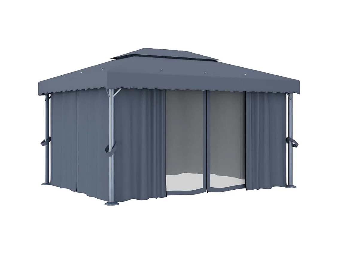 Gazebo con tenda 4x3 m Alluminio Antracite