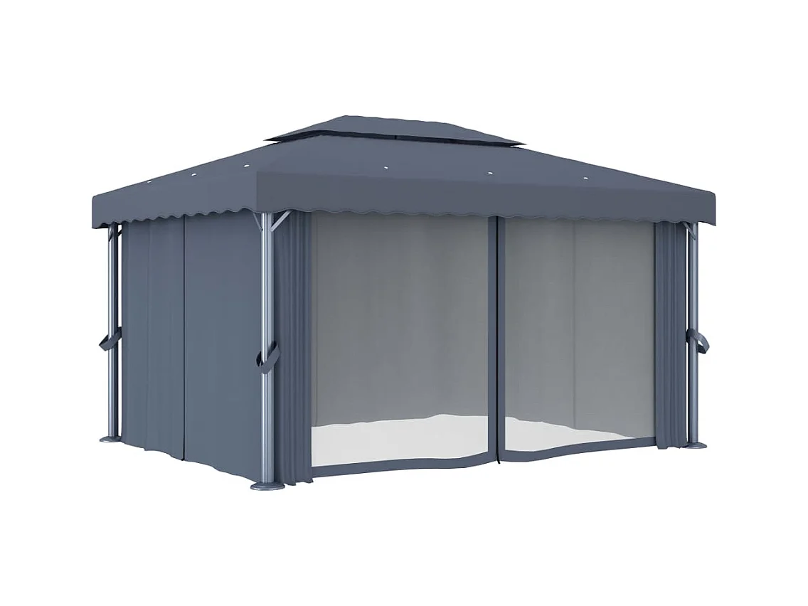 Gazebo con tenda 4x3 m Alluminio Antracite