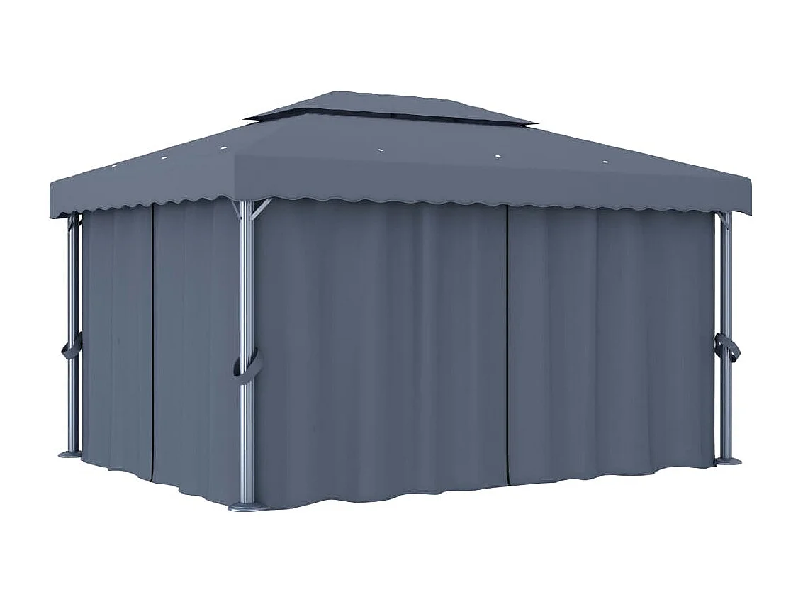 Gazebo con tenda 4x3 m Alluminio Antracite