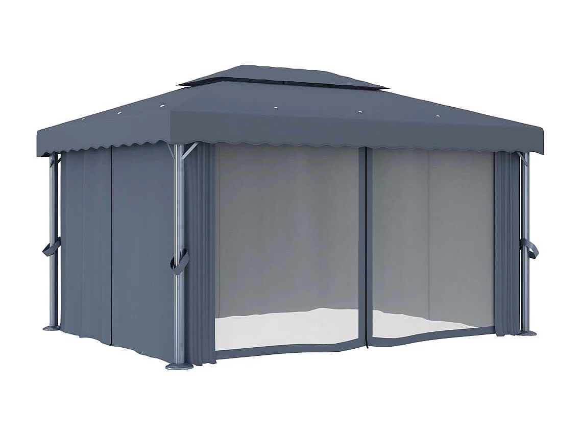 Gazebo con tenda 4x3 m Alluminio Antracite