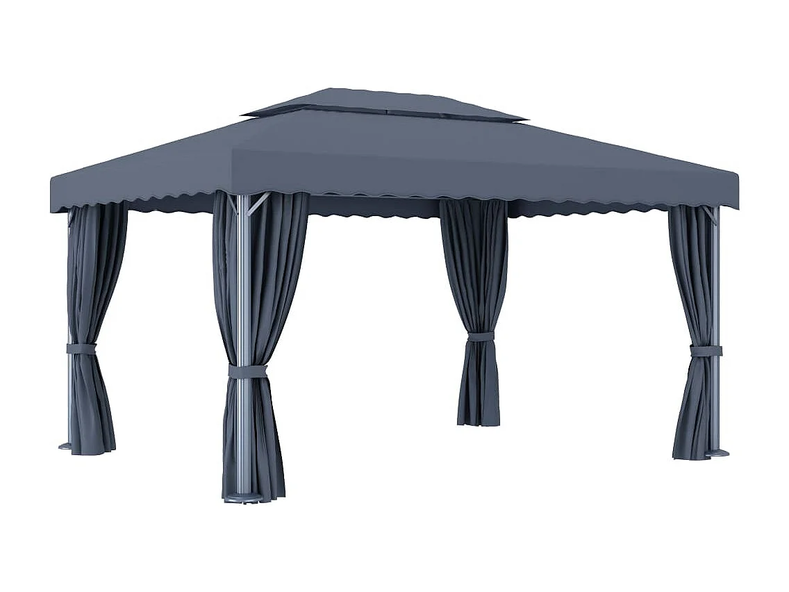 Gazebo con tenda 4x3 m Alluminio Antracite