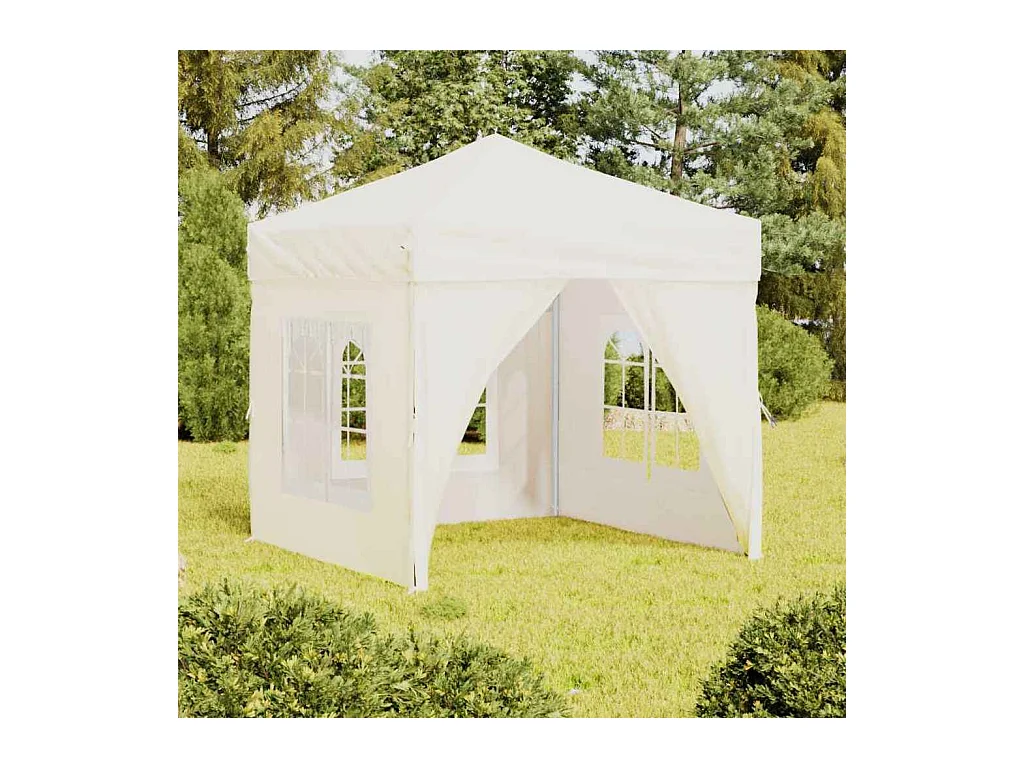 Opvouwbare feesttent met wanden Crème 2x2 m