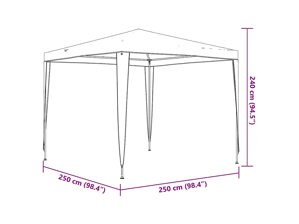 Tenda per ricevimenti 2,5x2,5 m Bianca