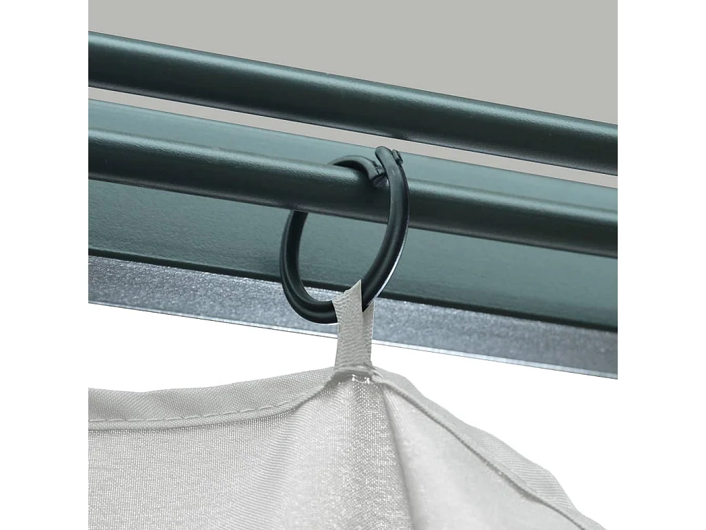 Gazebo in alluminio color crema 3x3 m con tenda e luci LED