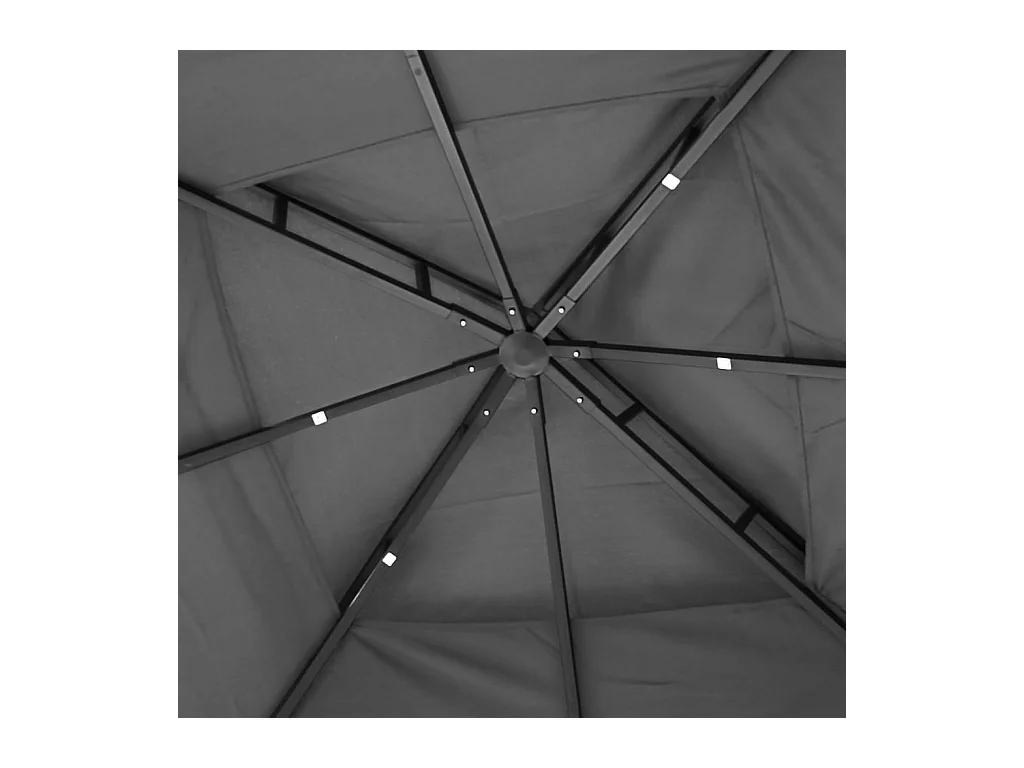 Cenador con paredes laterales antracita 300x300x270 cm acero