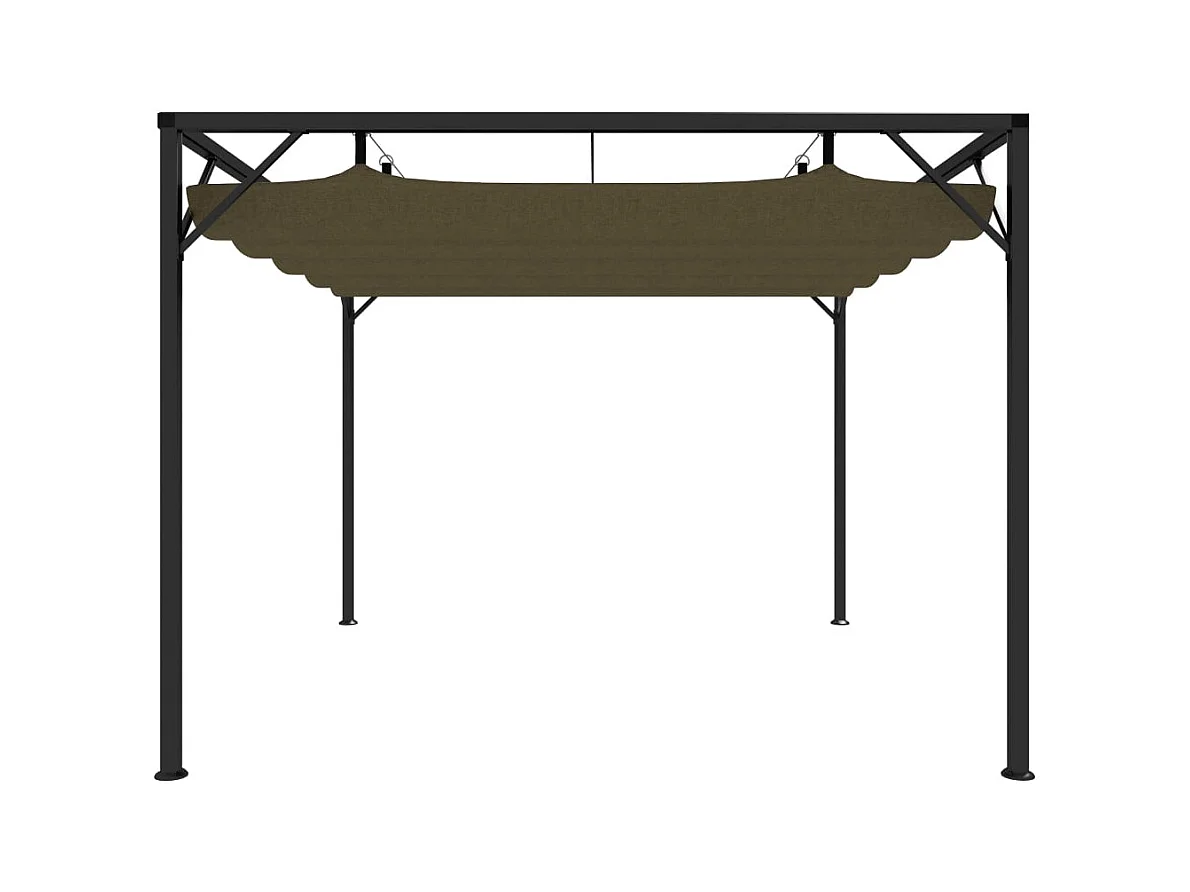 Carpa de jardín con toldo retráctil 3x3m Taupe 180 g/m²
