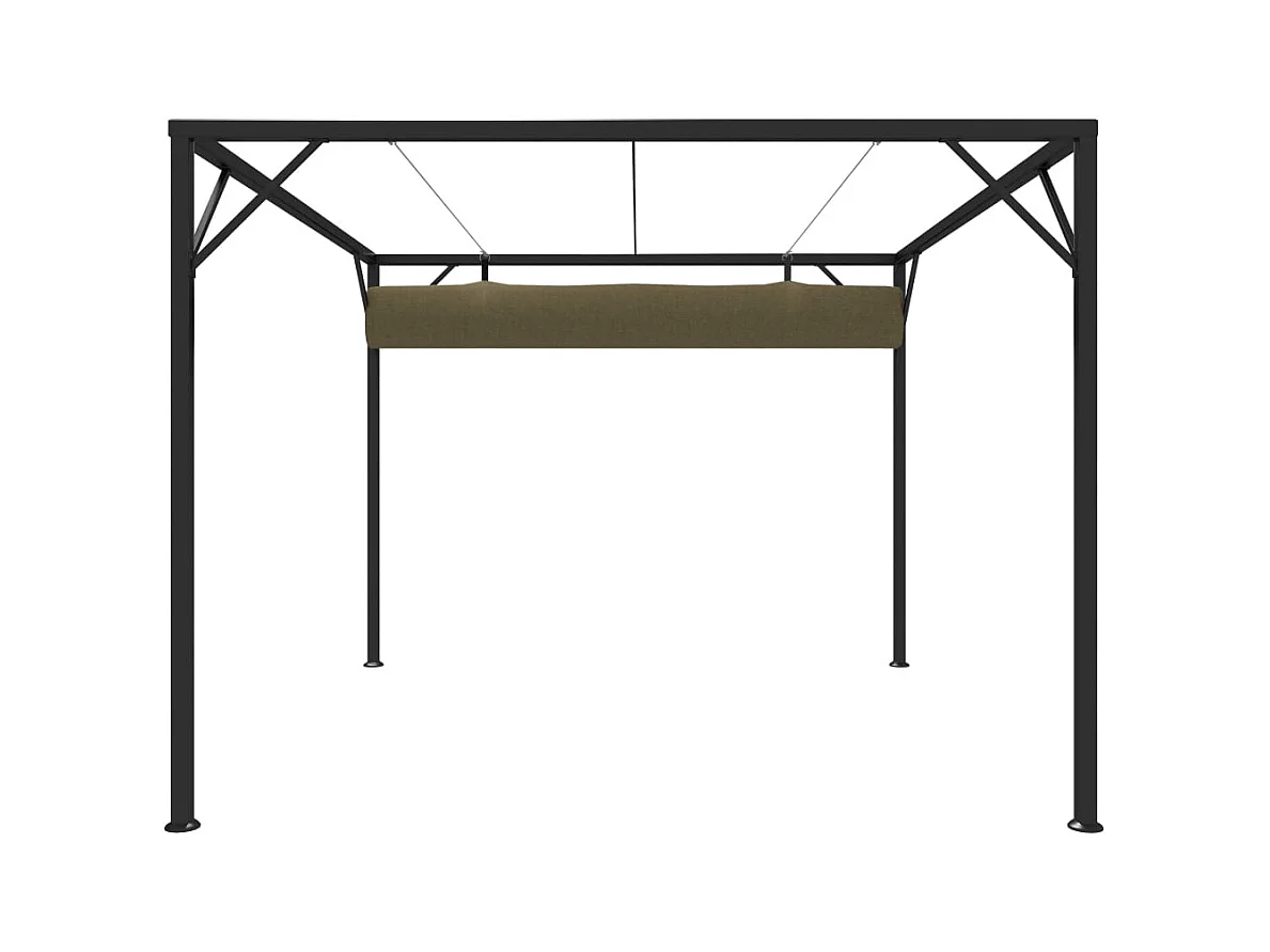 Carpa de jardín con toldo retráctil 3x3m Taupe 180 g/m²