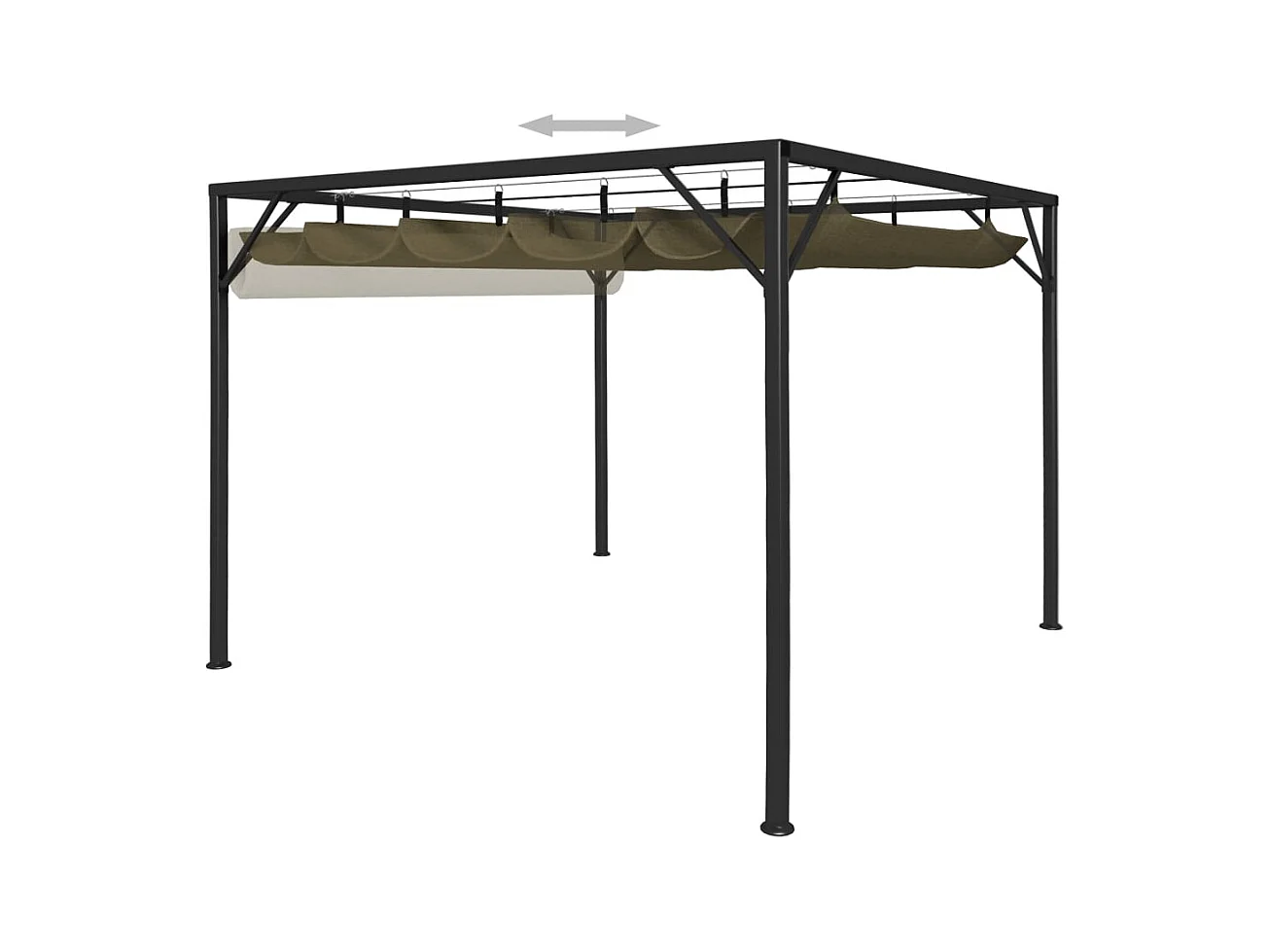 Carpa de jardín con toldo retráctil 3x3m Taupe 180 g/m²