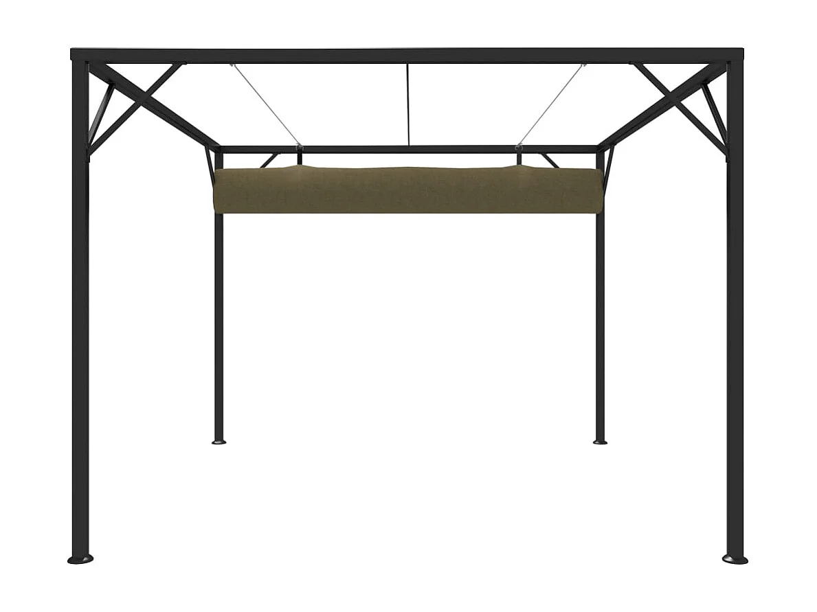 Carpa de jardín con toldo retráctil 3x3m Taupe 180 g/m²