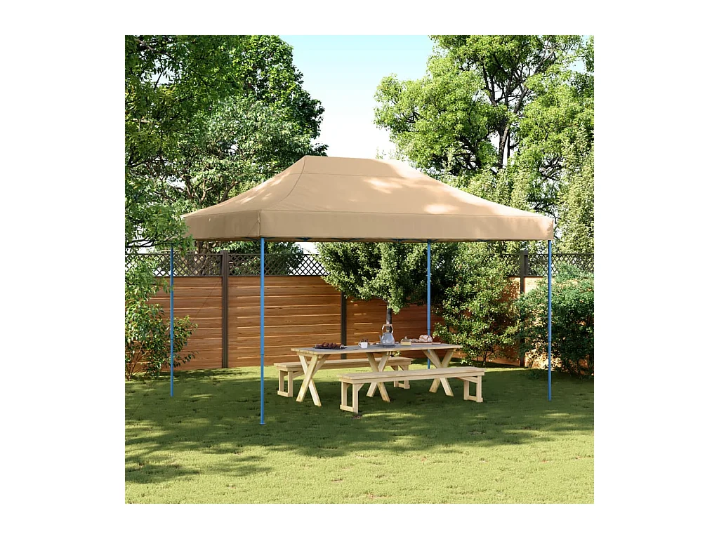 Carpa de recepción plegable retráctil beige 410x279x315 cm